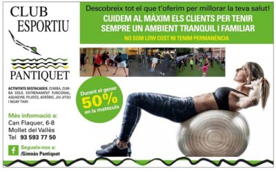 Fitness y gimnasia Mollet en Club Esportiu Pantiquet, Mollet del Vallès, Barcelona 2019